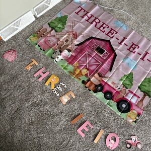 Birthday decor- THREE I E I O theme